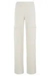 Ermanno Firenze Ivory Wide-leg Jogging Pants In Neutral