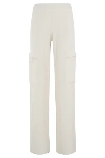 Ermanno Firenze Ivory Wide-leg Jogging Pants In White