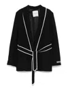Ermanno Firenze Contrast-trim Blazer In Black