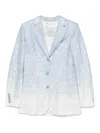 Ermanno Firenze Long-sleeved Suit Jacket In Blue
