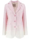 Ermanno Firenze Single-breasted Gradient Design Jacket In Rosa/white