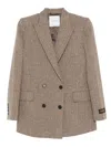 Ermanno Firenze Herringbone Sequin-embellished Jacket In Gray