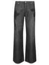 Ermanno Firenze Denim Trousers With Belt Loops In Black