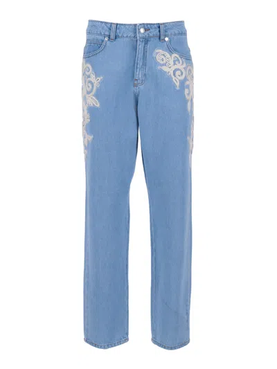 Ermanno Firenze Jeans Con Applicazione In Blue