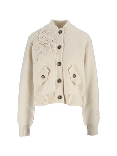 Ermanno Firenze Knitted Bomber Jacket In Neutral