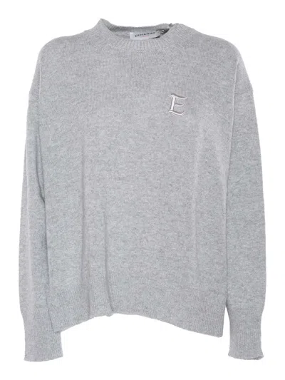 Ermanno Firenze Knitted Fabric With Insert In Gray