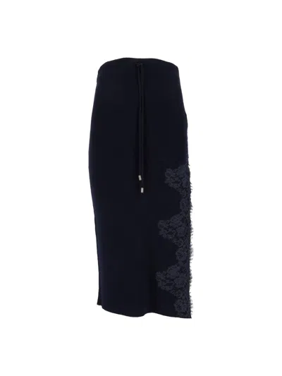 Ermanno Firenze Knitted Skirt In Blue
