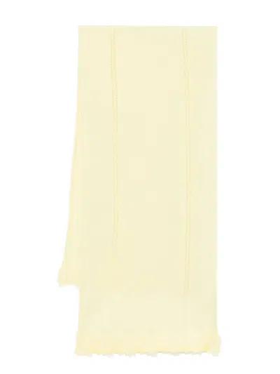 Ermanno Firenze Lace-appliqué Scarf In Yellow