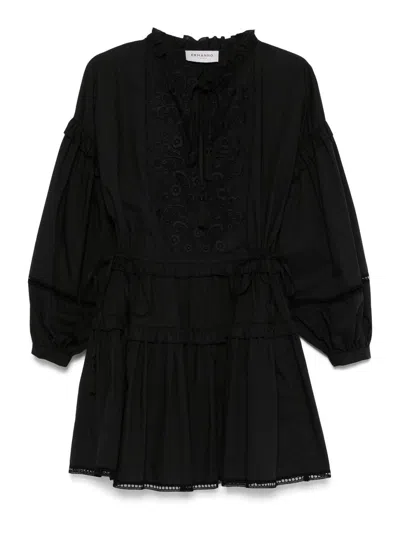 Ermanno Firenze Lace-detail Mini Dress In Black