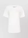 Ermanno Firenze Lace Detail Short Sleeve Round Neck Top In White