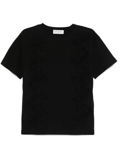 Ermanno Firenze Lace-detail T-shirt In Black
