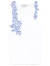 Ermanno Firenze Lace-detail Tank Top In White