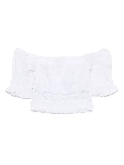 Ermanno Firenze Lace-detail Top In White