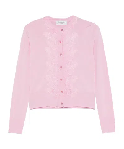 Ermanno Firenze Lace-detailed Cardigan