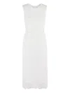 Ermanno Firenze Lace-detailing Midi Dress In White