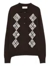 Ermanno Firenze Lace-embellished Polo Top In Brown