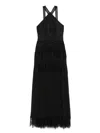 Ermanno Firenze Lace Maxi Dress In Black