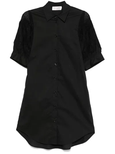 Ermanno Firenze Lace-panels Mini Dress In Black