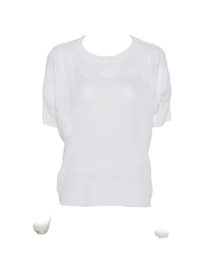 Ermanno Firenze Lace Short-sleeve T-shirt In White