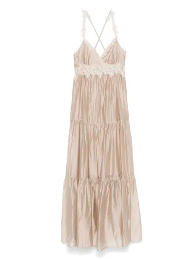 Ermanno Firenze Lace-trim Maxi Dress