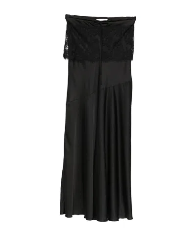 Ermanno Firenze Lace-panel Drawstring Skirt In Black