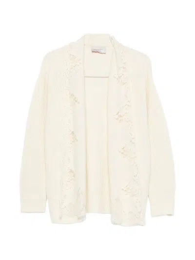 Ermanno Firenze Knit Jacket Long Sleeves Relaxed Fit In Neutral