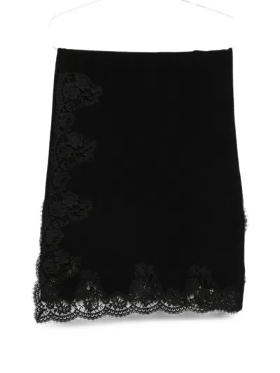 Ermanno Firenze Lace-trim Scarf In Gray