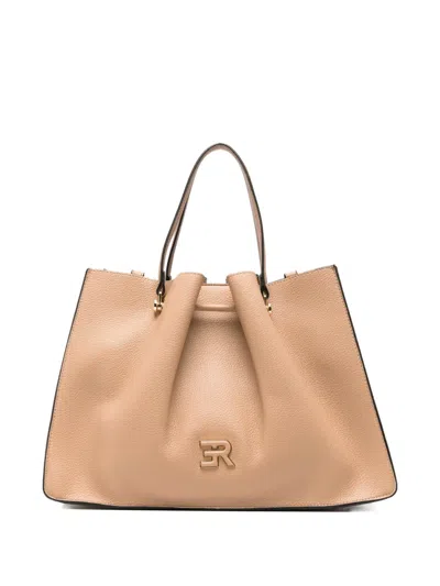 Ermanno Firenze Large Anora Logo-plaque Tote Bag In Purple