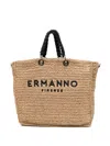 Ermanno Firenze 애슐리 라지 로고 아플리케 토트 백 In Neutral