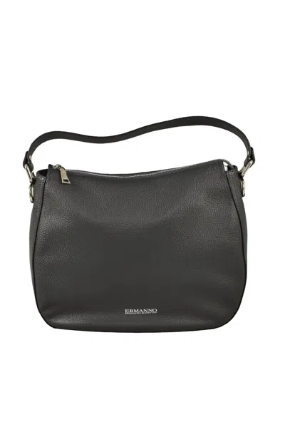 Ermanno Firenze Leather Hobo Bag - Grey In Black