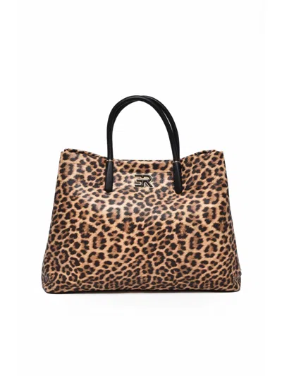 Ermanno Firenze Leopard Polyurethane Virginia Handbag In Animal Print