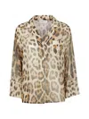 Ermanno Firenze Leopard-print Piped Blouse In Neutral