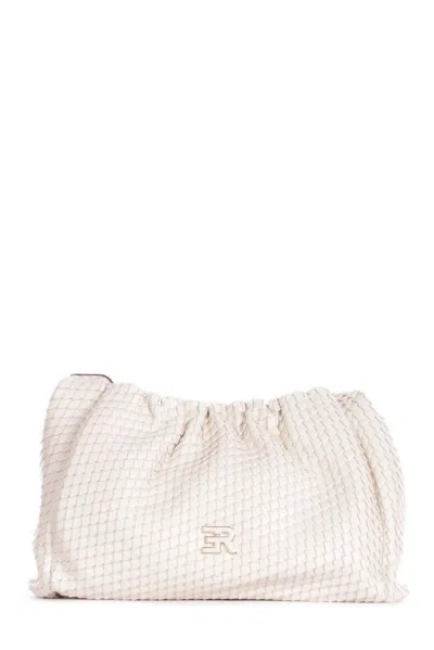 Ermanno Firenze Logo Embossed Hobo Bag