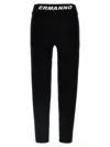 Ermanno Firenze Black Logo Leggings In Black