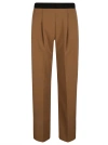 ERMANNO FIRENZE LOGO-WAISTBAND PLEATED TROUSERS