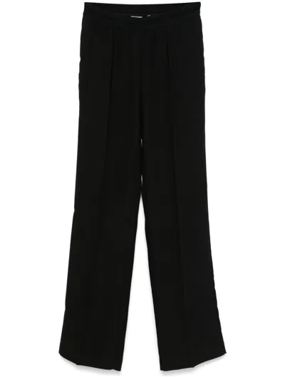 Ermanno Firenze Logo-waistband Straight-leg Trousers In Black
