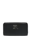 Ermanno Firenze Logo Zip Wallet In Black