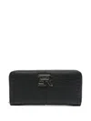 Ermanno Firenze Logo Zip Wallet In Black
