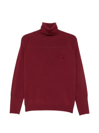 Ermanno Firenze Logo-embroidered Sweater In Red