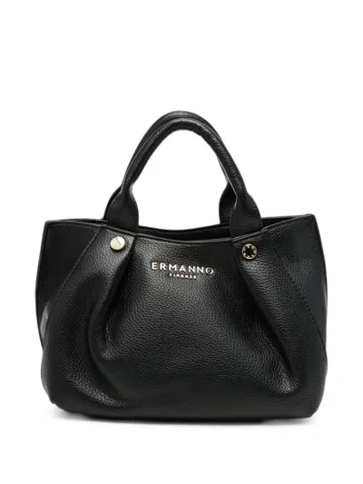 Ermanno Firenze Logo-lettering Grained Leather Tote Bag In Pattern