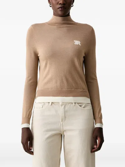 Ermanno Firenze Logo-patch Sweater In Nude