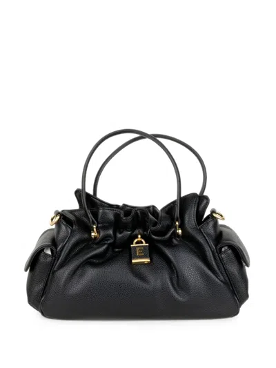 Ermanno Firenze Logo-plaque Gathered Tote Bag In Black