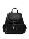 Ermanno Firenze Logo-plaque Pebbled Backpack In Black