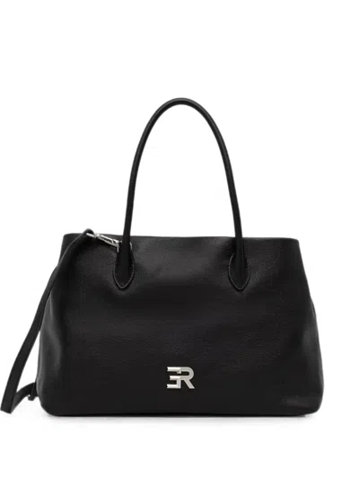 Ermanno Firenze Logo-plaque Pebbled-leather Tote Bag In Red