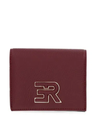 Ermanno Firenze Logo-plaque Pebbled-leather Wallet In Red
