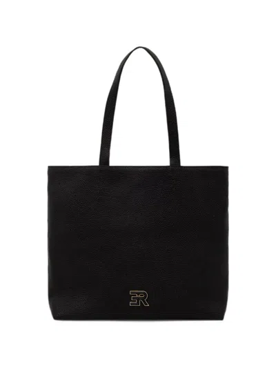 Ermanno Firenze Logo-plaque Reversible Tote Bag In Black