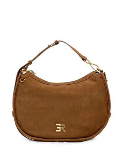 Ermanno Firenze Logo-plaque Shoulder Bag In Brown