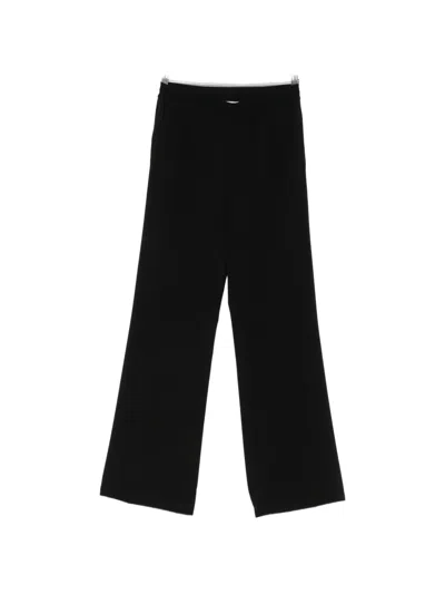 Ermanno Firenze Logo-waistband Straight-leg Trousers In Black