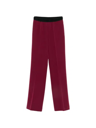 Ermanno Firenze Logo-waistband Trousers In Burgundy