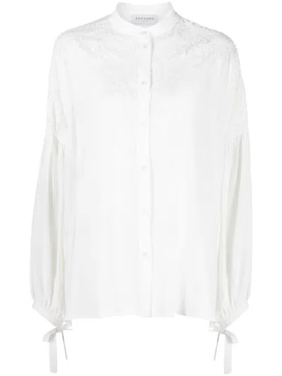 Ermanno Firenze Long-sleeve Button-fastening Blouse In Weiss